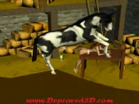 Horse xxx wrecking a sexy lady's pussy in beastiality cartoon